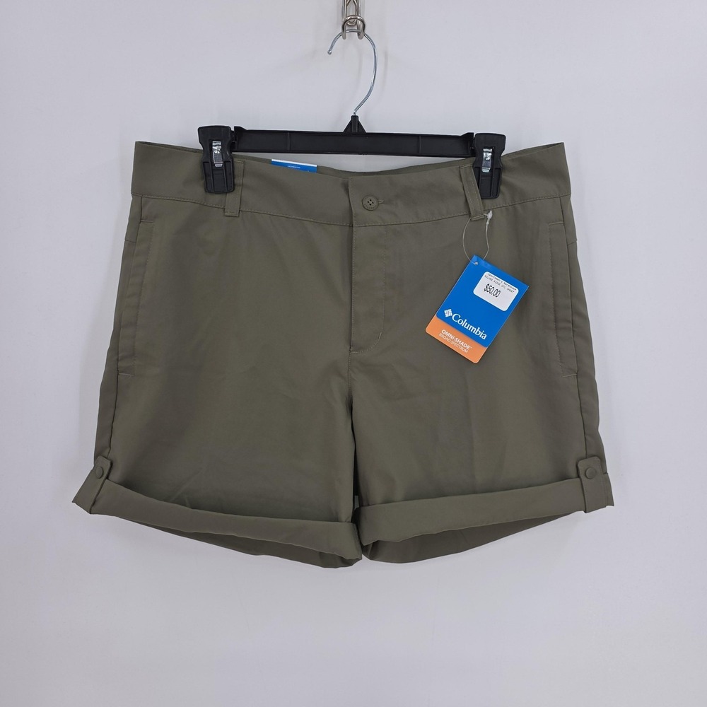 New Columbia Silver Ridge Utility Shorts Women 12 Green Cuffed Hiking 4 Inseam - Picture 10 of 10